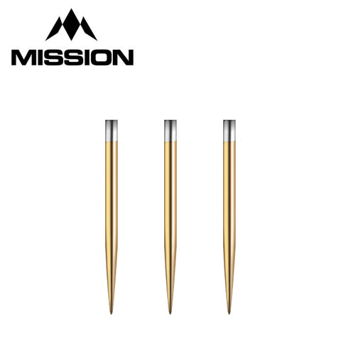 36mm Glide Points - Gold - Points Only - Mission Darts