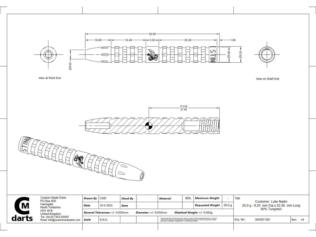 3D Dart Barrel Modelling CAD Drawing Service Bespoke Custom Darts 3d dart barrel modelling cad drawing service bespoke custom darts